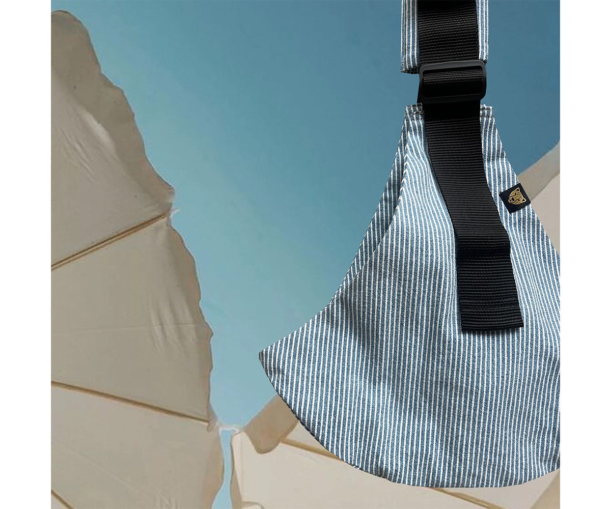Portador de bebé Wildride Light Denim Stripes