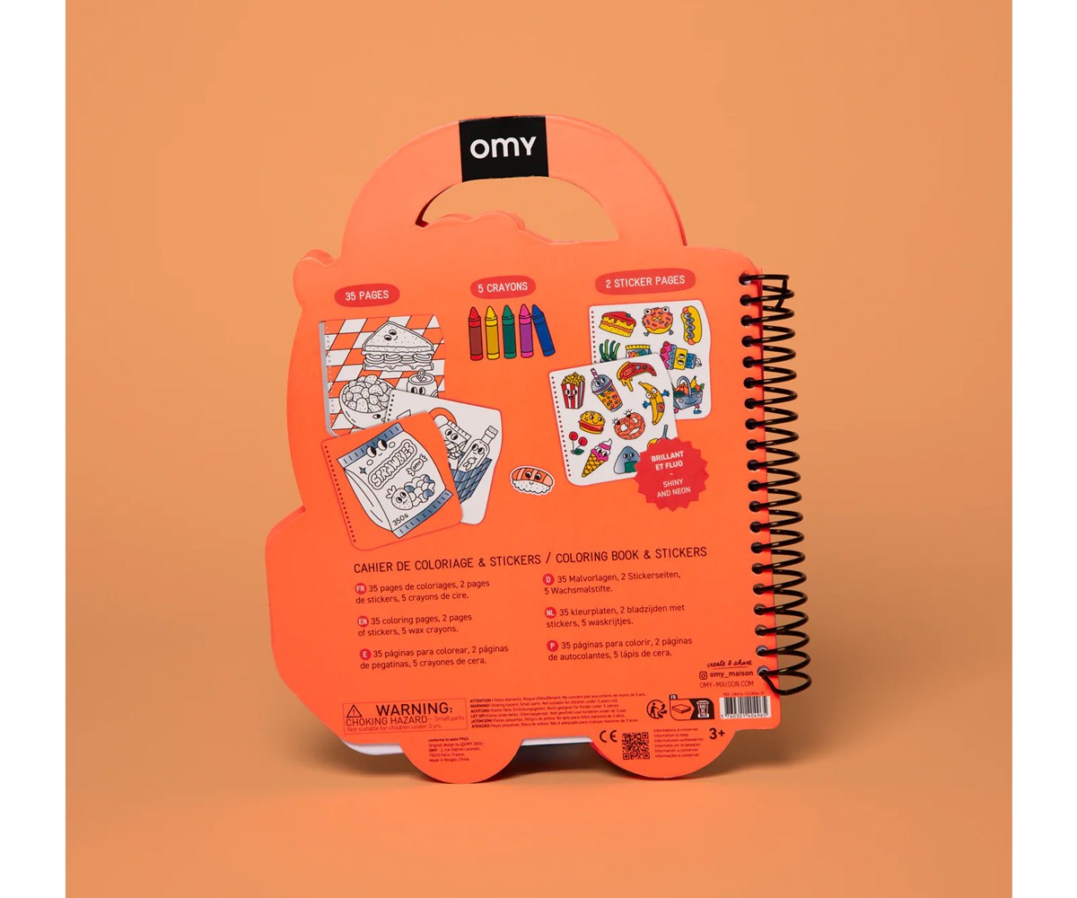Libro OMY con Colori e Stickers Yummy