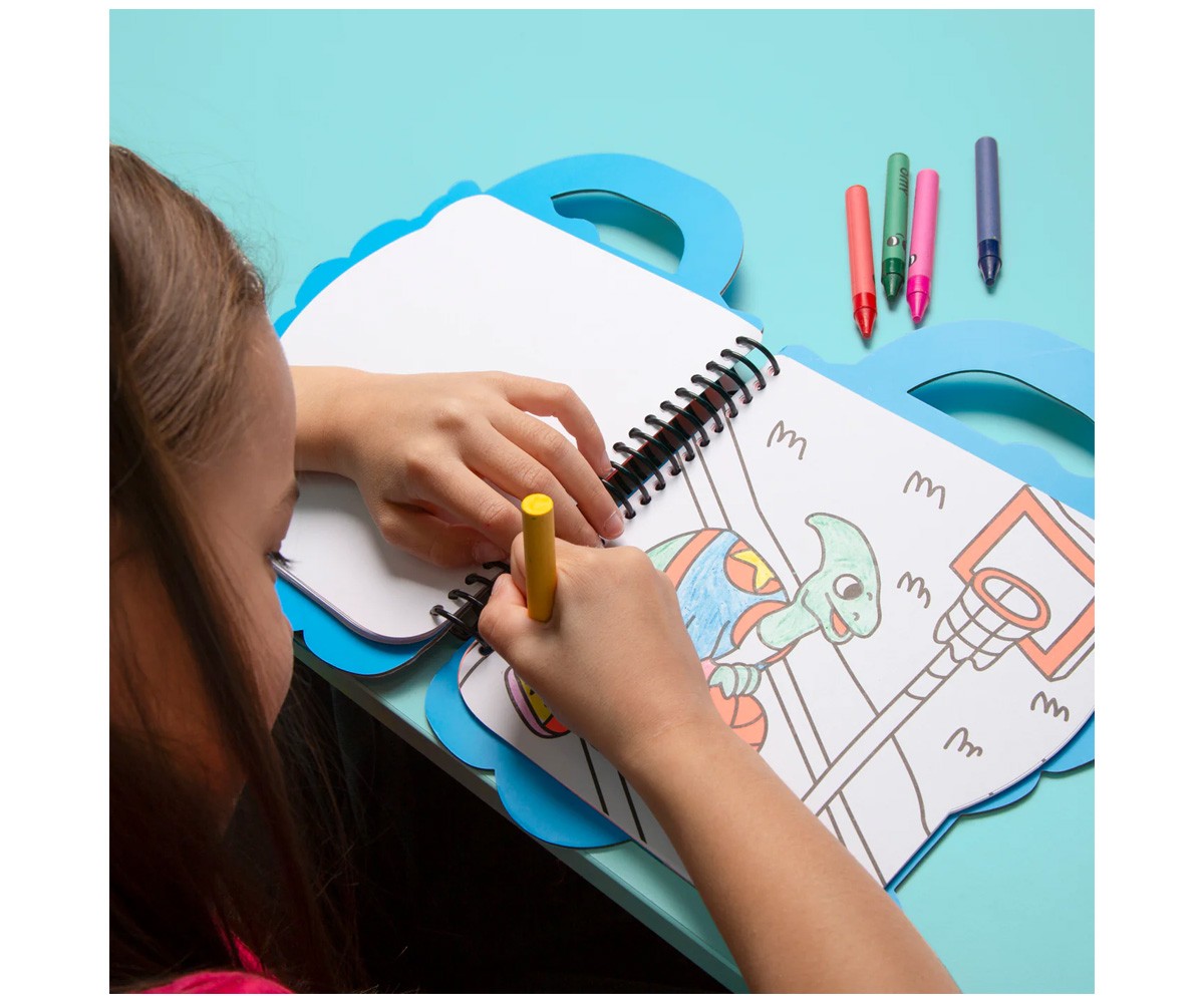 Libro OMY con Pinturas y Pegatinas Dinos