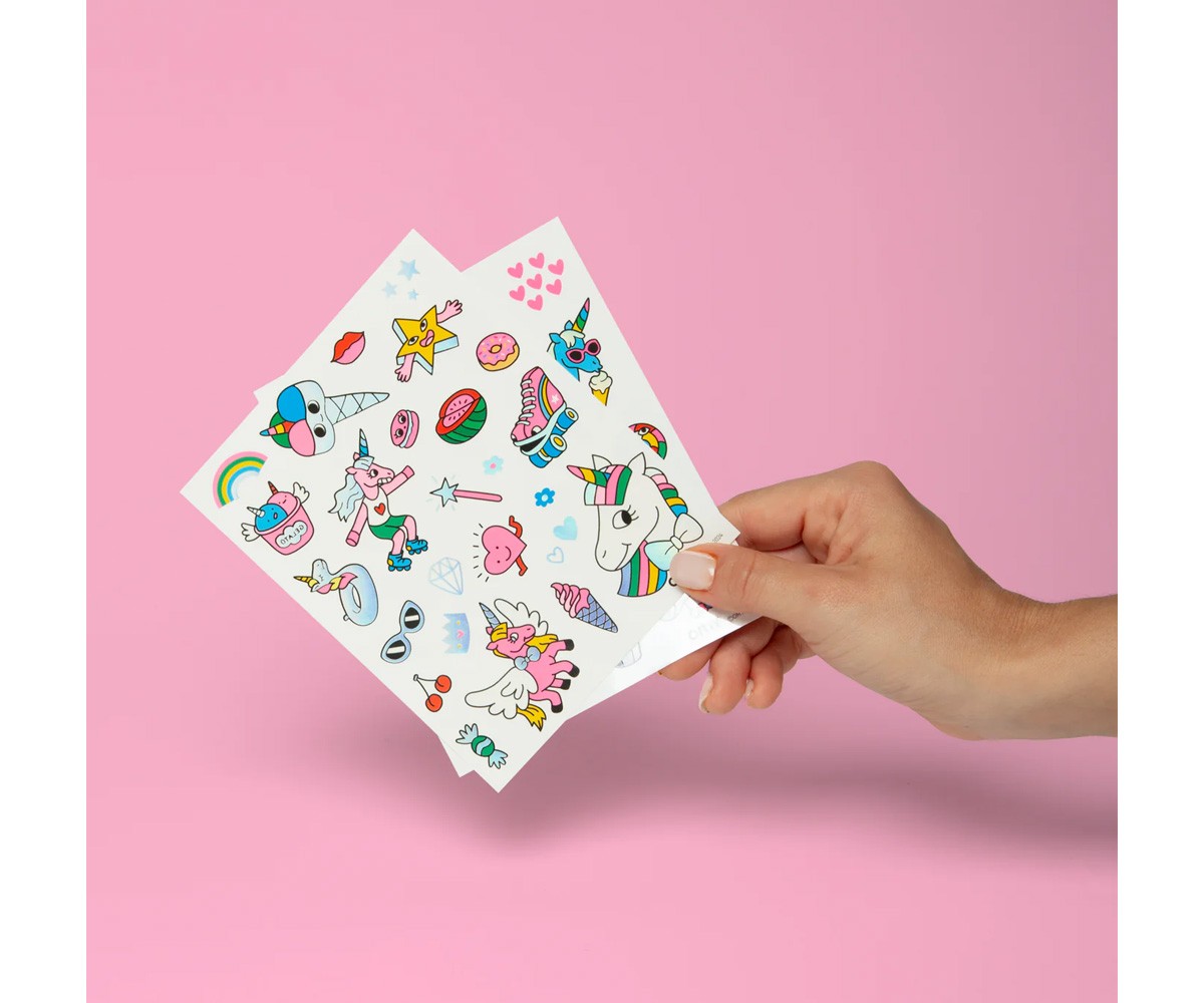 Tatuaggi Temporanei OMY Unicorno Lily Neon