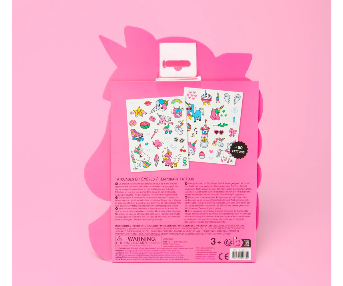 Tatuaggi Temporanei OMY Unicorno Lily Neon