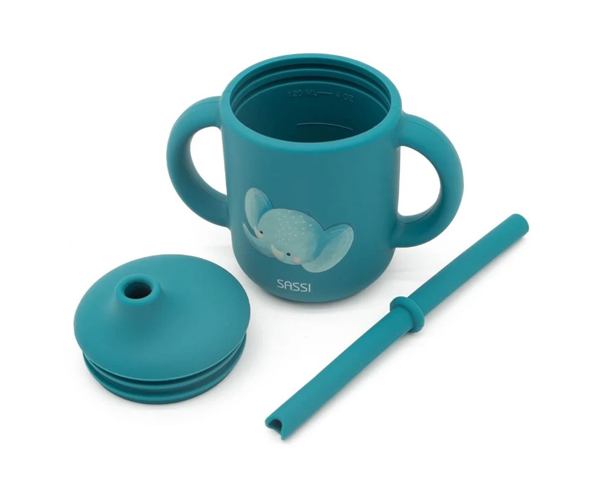 Tasse en Silicone avec Paille Éléphant 120 ml