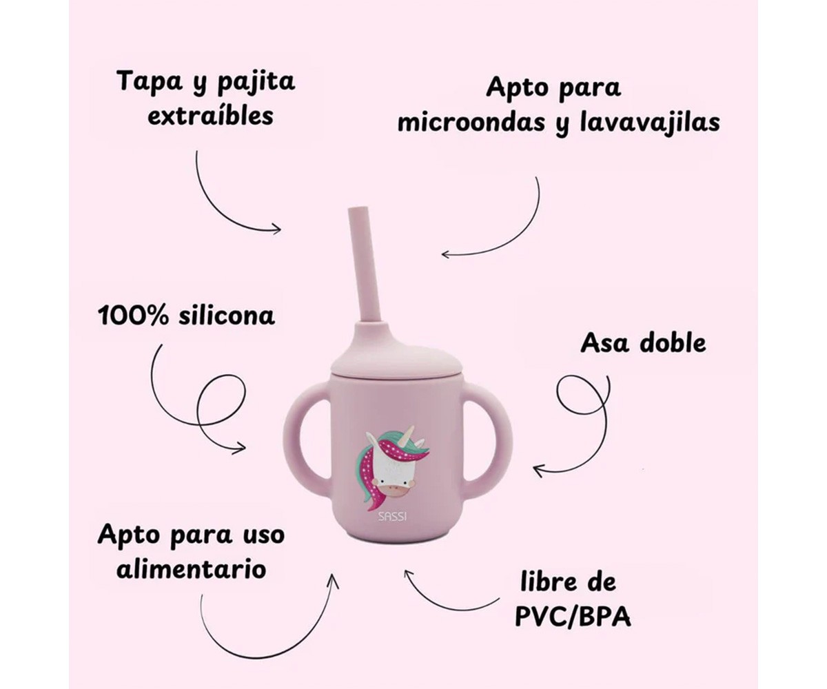 Tasse en Silicone avec Paille Licorne 120 ml