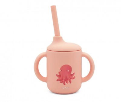 Tasse en Silicone avec Paille Pieuvre 120 ml