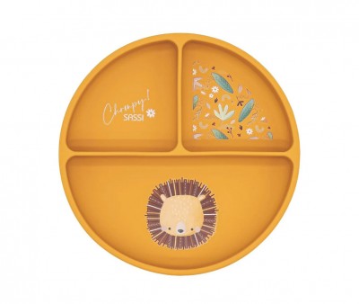 Assiette en Silicone à Compartiments Lion