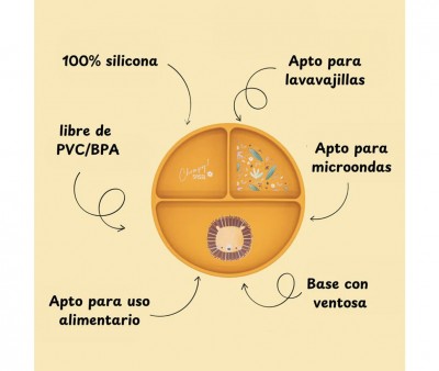 Plato de Silicona con Compartimentos León