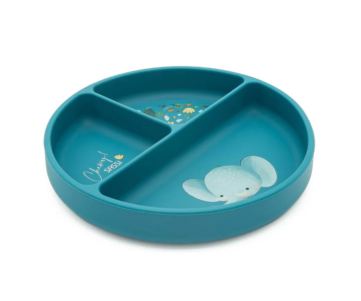 Plato de Silicona con Compartimentos Elefante