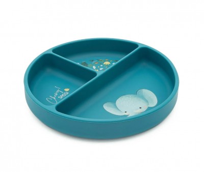 Piatto in Silicone con Scomparti Elefante