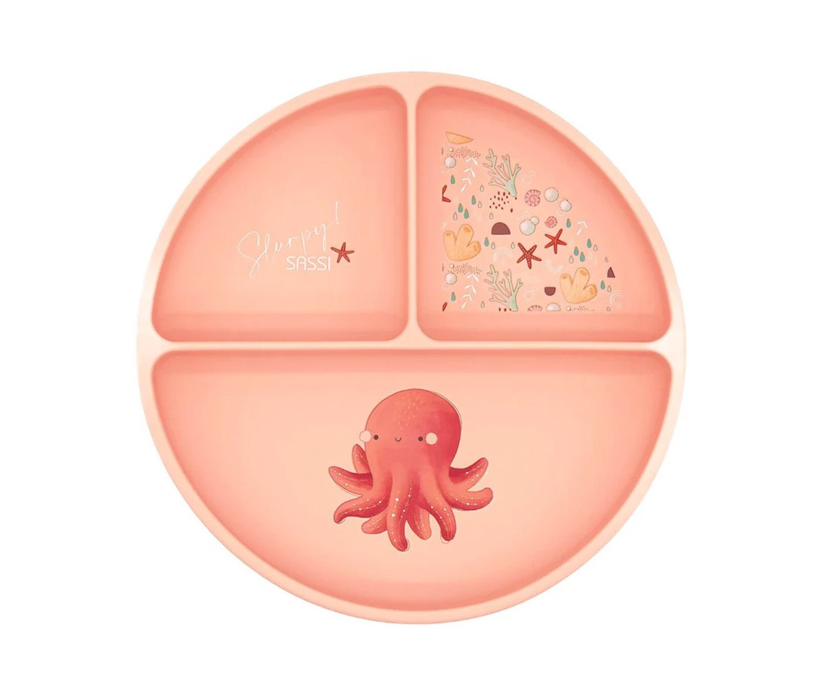 Plato de Silicona con Compartimentos Pulpo