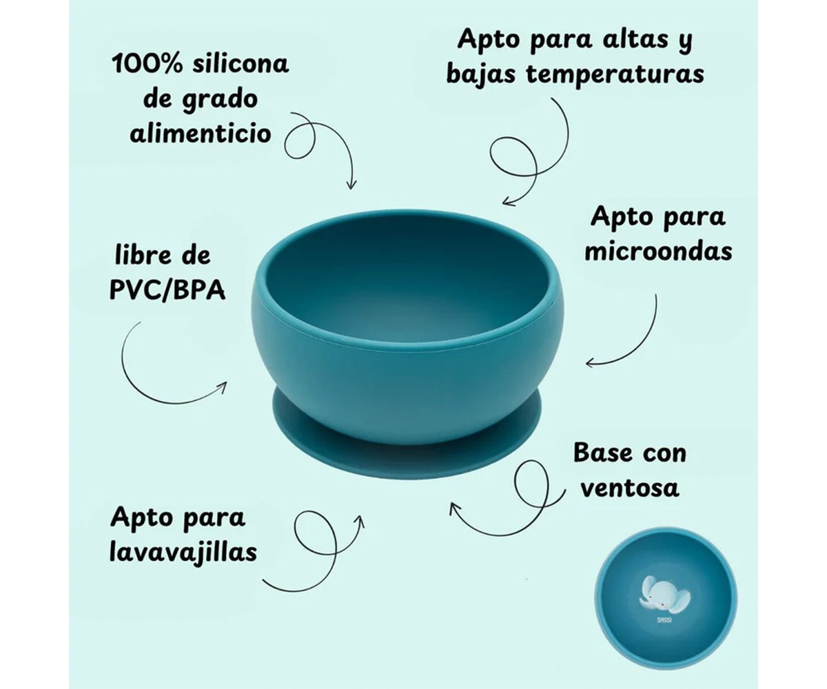 Bol en Silicone avec Ventouse Éléphant