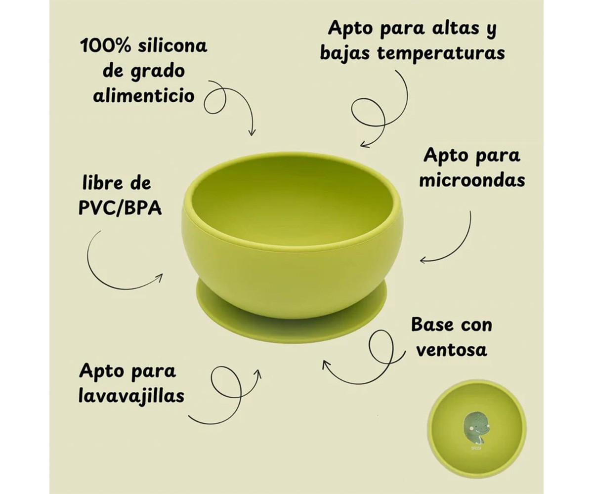 Bol en Silicone avec Ventouse Dinosaure