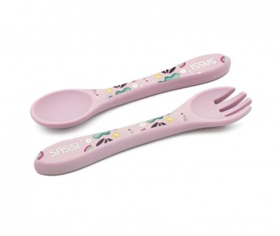 Cuillère et Fourchette en Silicone Licorne
