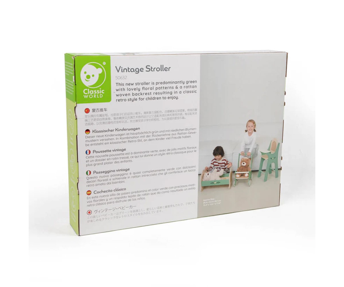 Carrinho de boneca Verde Vintage