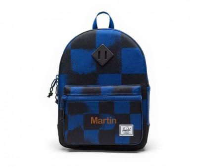 Herschel Heritage Kids Stencil Checker Sodalite Blue Customizable