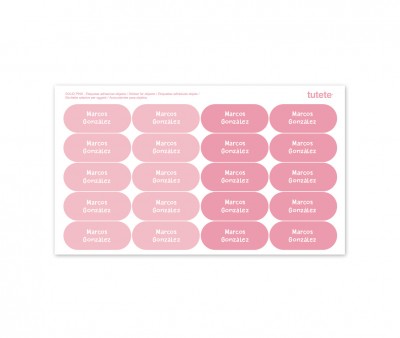 60 Pegatinas para Objetos Solid Pink