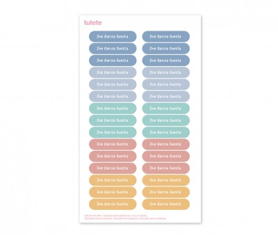 120 Mini Etichette Termoadesive Solid Colors