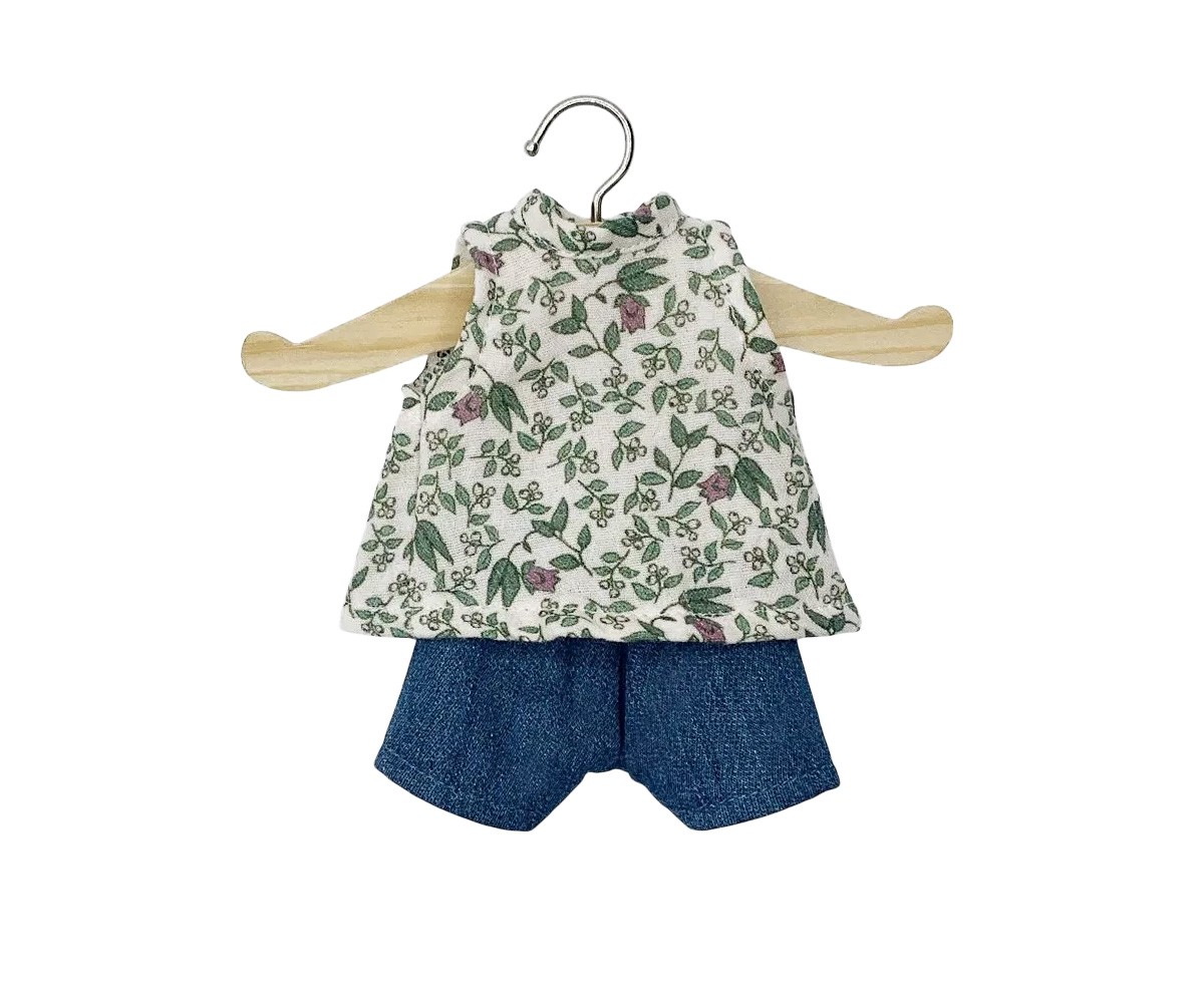 Conjunto de camisetas e shorts jeans Iva Amélie para bonecas Friends