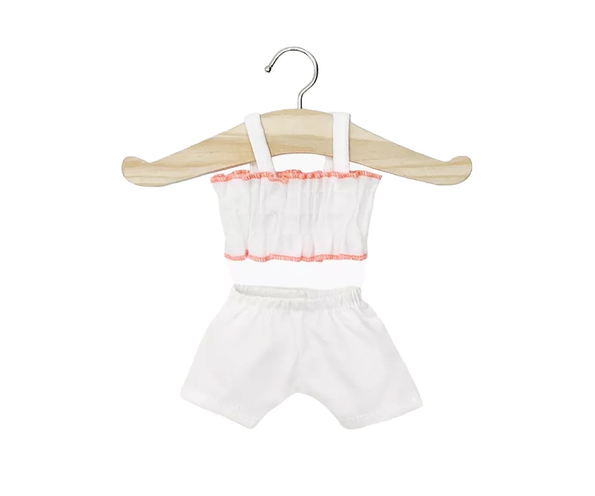 Fato de banho branco retrô de 2 peças com bolsa