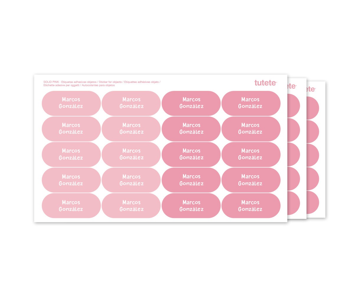 60 Pegatinas para Objetos Solid Pink