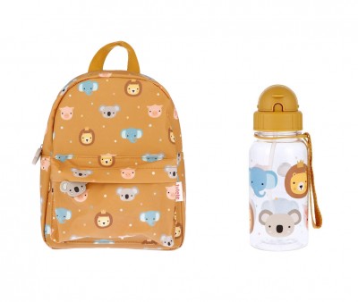 Pack Mochila Infantil + Botella Plástico Animal Friends