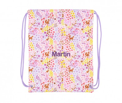 Sacca Zaino Flowers Garden Personalizzabile