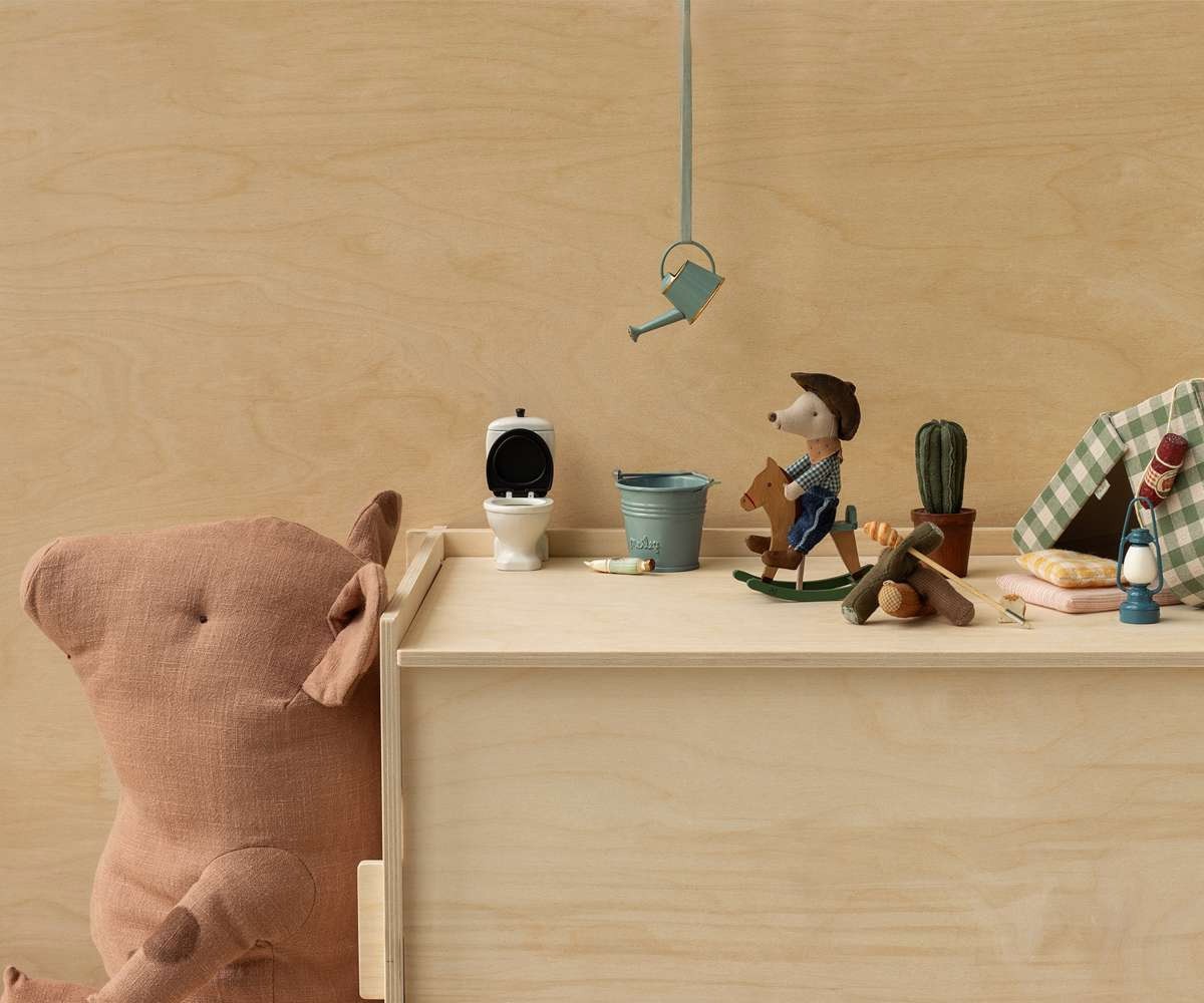 Souris Petit Frère Cow-boy sur Cheval à Bascule