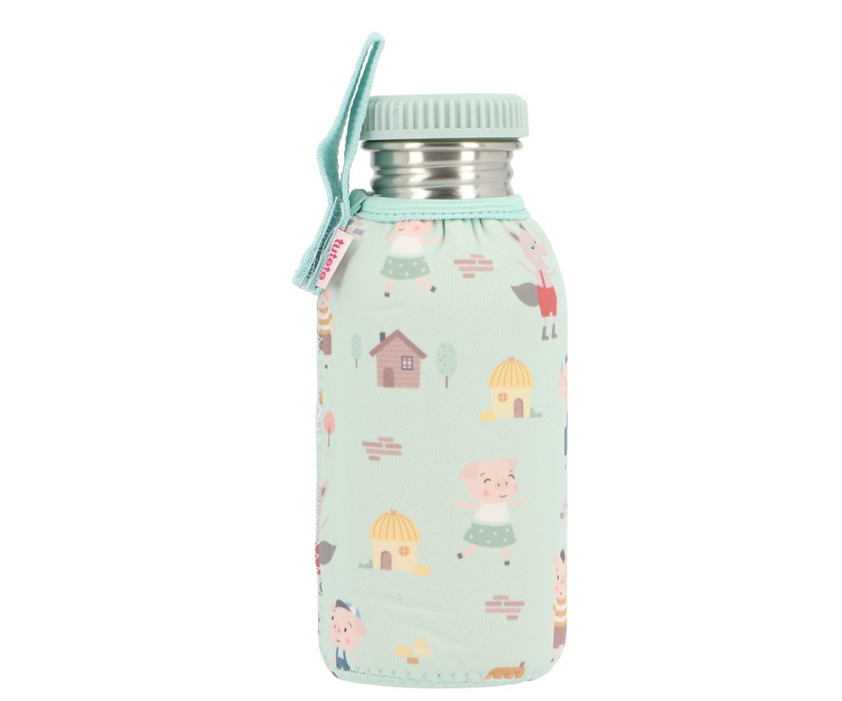 Bottiglia Acciaio Fodera The Three Little Pigs Personalizzabile 500ml
