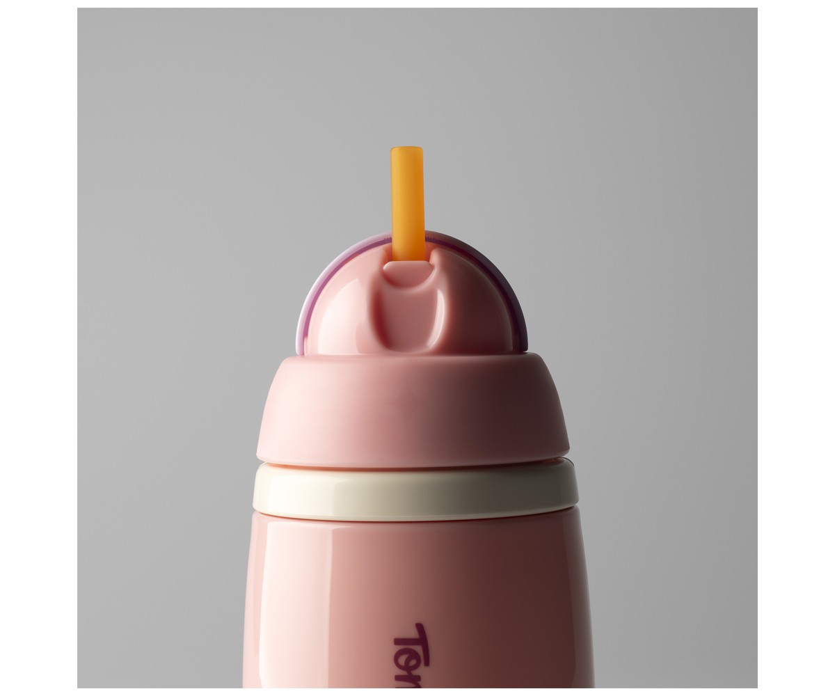 Botella Isotérmica Antigoteo con Pajita Rosa Pastel 266ml
