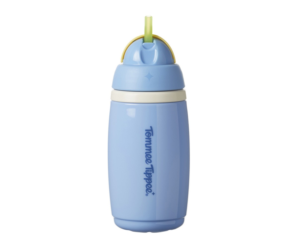 Botella Isotérmica Antigoteo con Pajita Azul Pastel 266ml