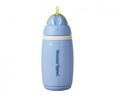 Botella Isotérmica Antigoteo con Pajita Azul Pastel 266ml
