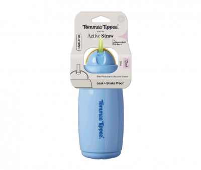 Botella Isotérmica Antigoteo con Pajita Azul Pastel 266ml