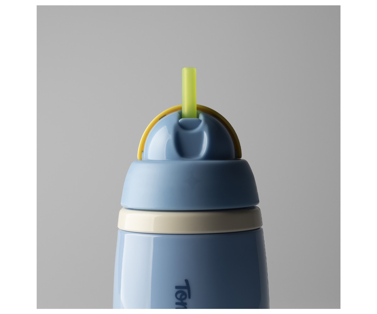 Botella Isotérmica Antigoteo con Pajita Azul Pastel 266ml