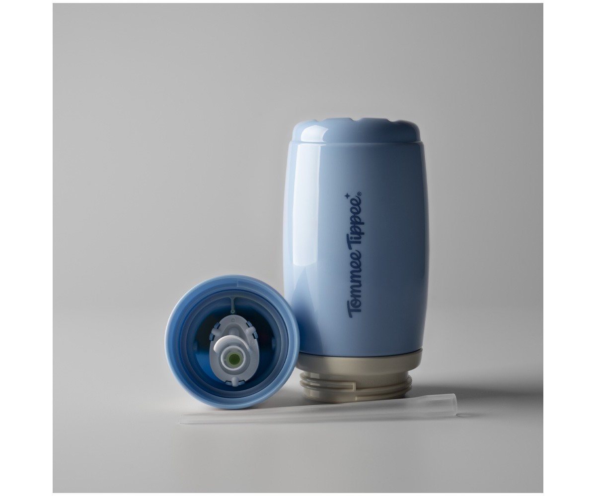 Botella Isotérmica Antigoteo con Pajita Azul Pastel 266ml