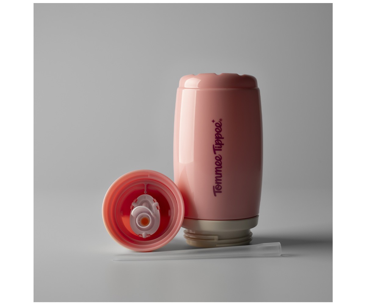 Garrafa isotérmica Anti-gotas Palhinha roxa/rosa pastel 266ml