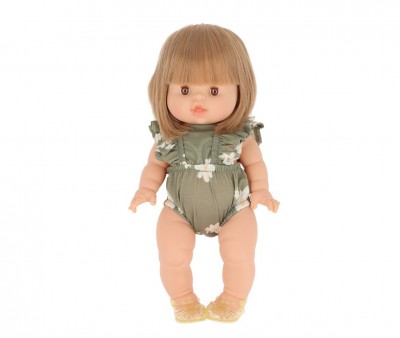 Poupée Gordis Zoé avec Barboteuse Lou Rétro Marguerites et Sandales de Plage