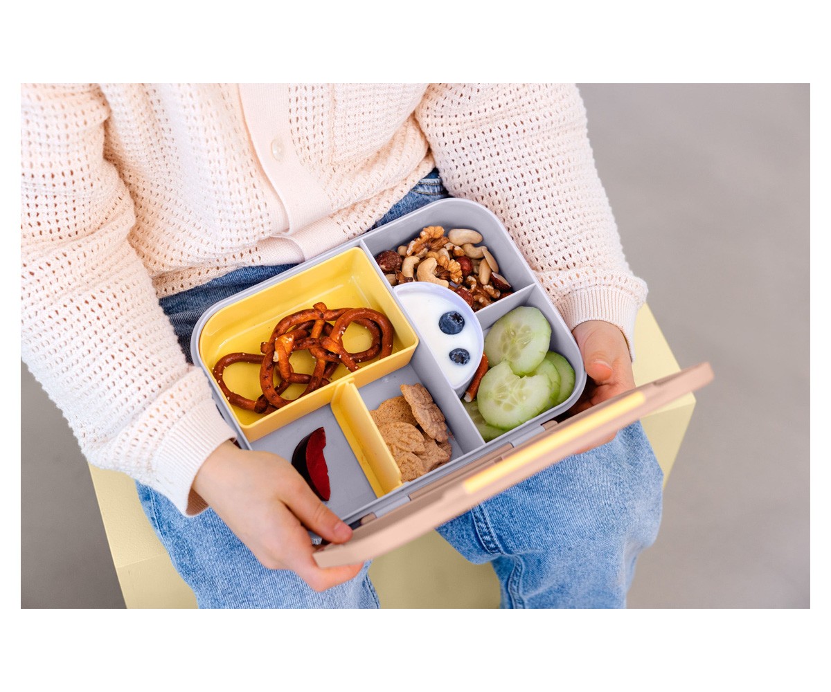 Lancheira Compartimentos Bento Pattern Party Rose/Lilac