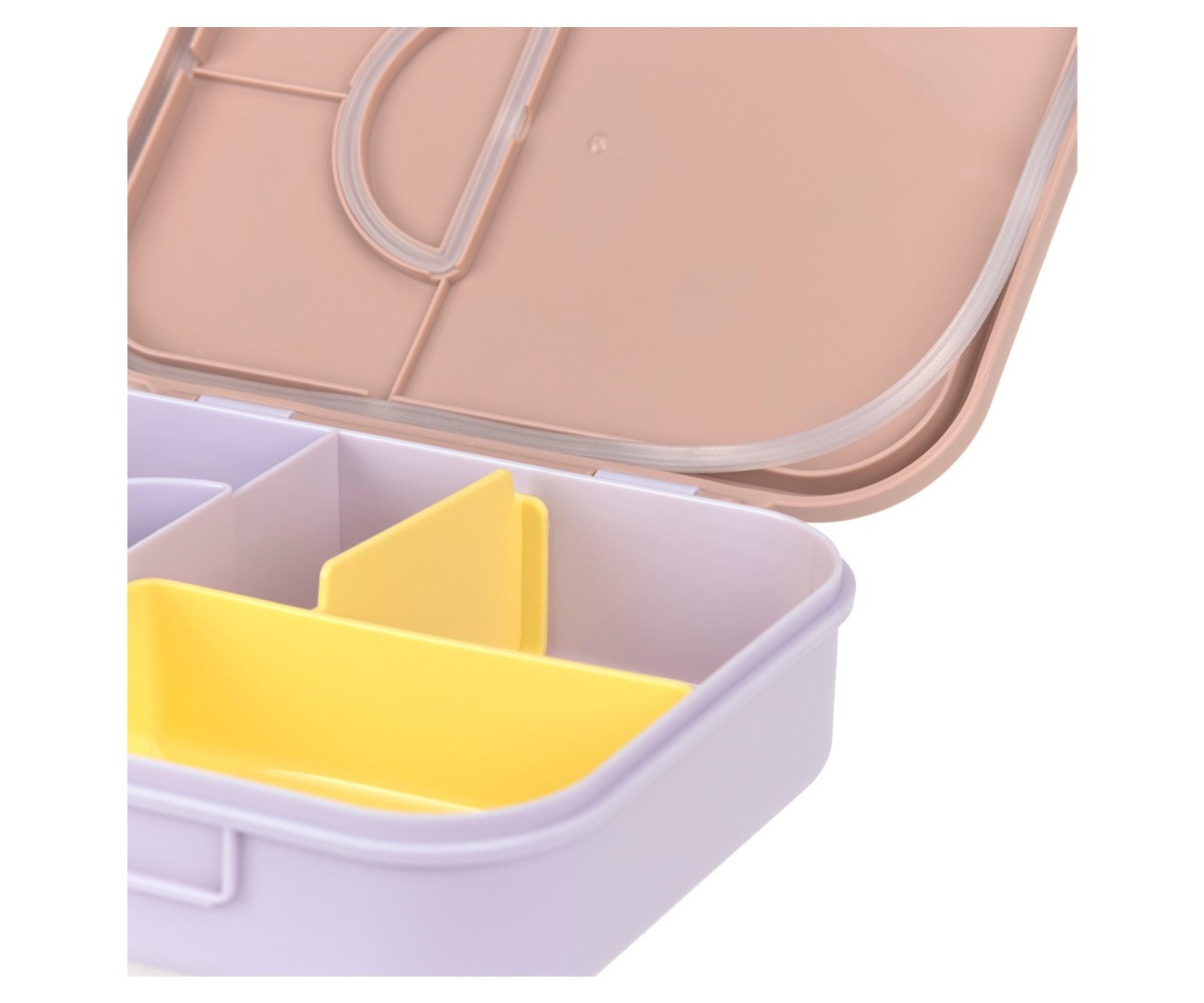 Lancheira Compartimentos Bento Pattern Party Rose/Lilac