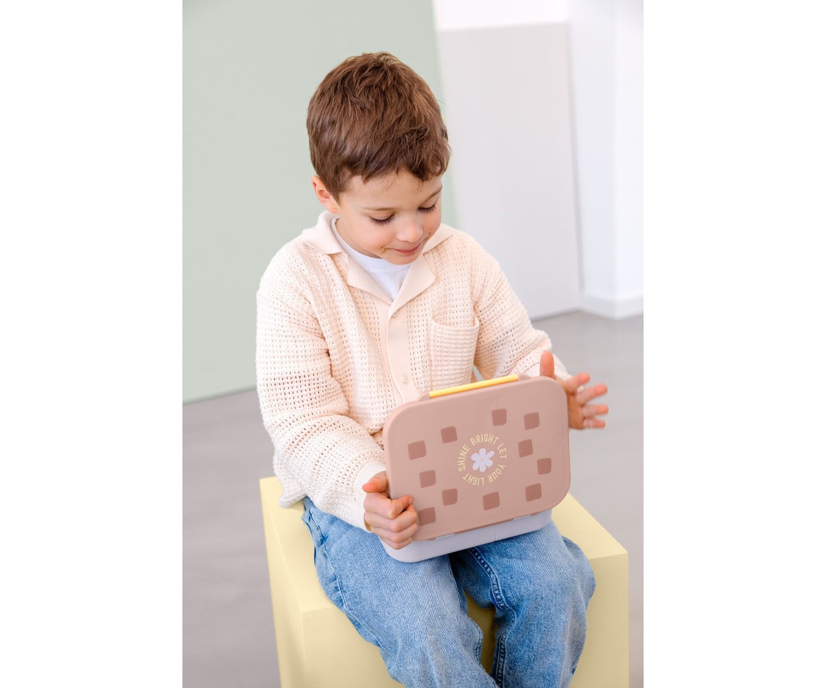 Lancheira Compartimentos Bento Pattern Party Rose/Lilac