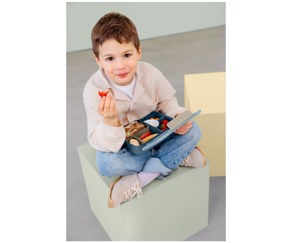 Lancheira Compartimentos azul/verdes  Bento Pattern Party