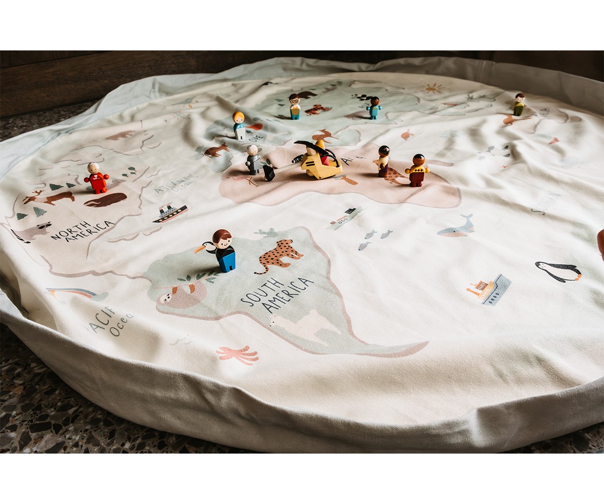 Saco reversível colorida Play & Go Noomad Worldmap