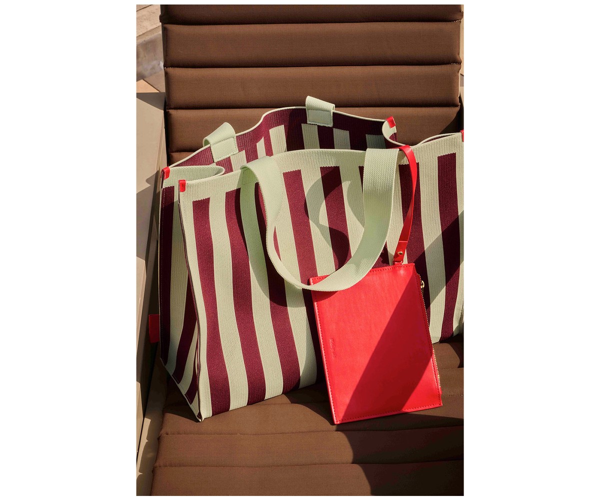 Borsa Shopper Knitted Mist + Fig