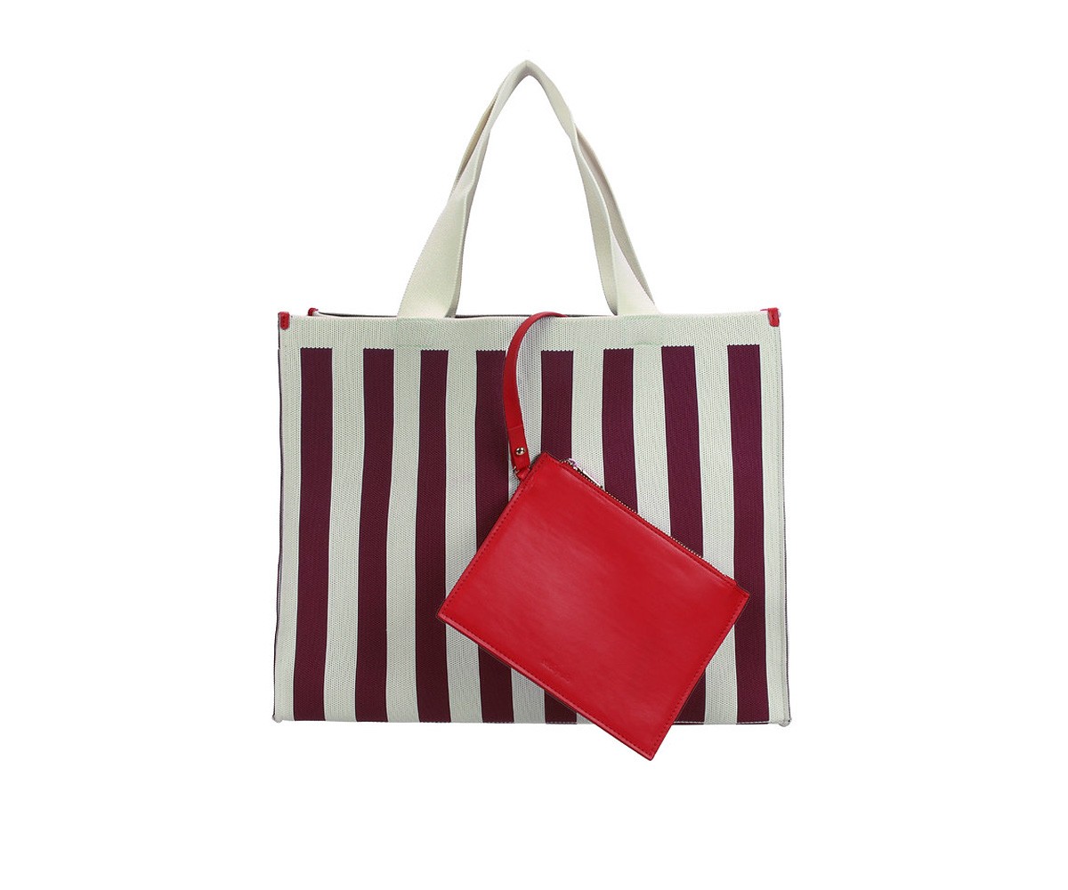 Borsa Shopper Knitted Mist + Fig