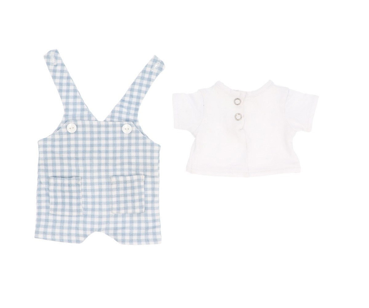 Ensemble Pour Poupée Salopette Vichy Bleue
