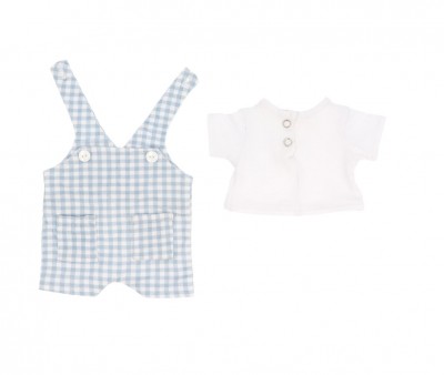 Conjunto para Muñeco Peto Vichy Azul