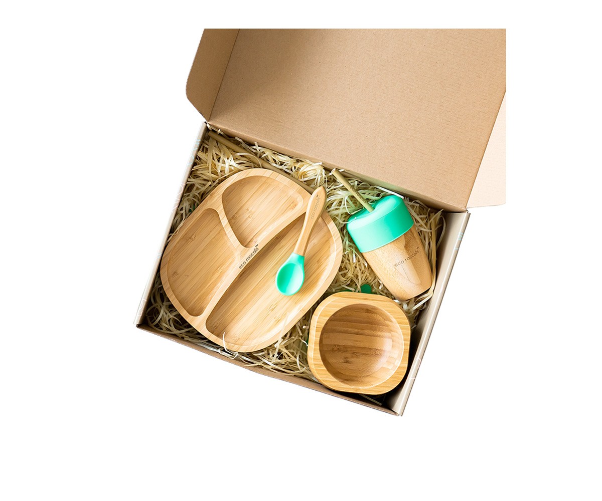 Set Stoviglie Ventosa Eco Bambù Toddler Verde