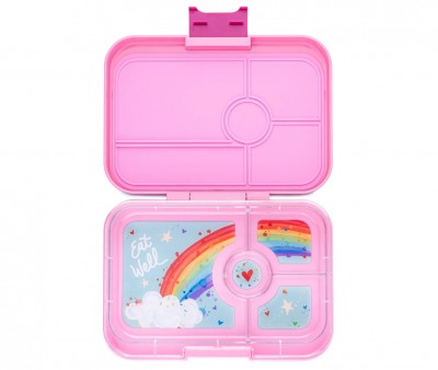 Caja Almuerzo Tapas Capri Pink Rainbow 4 Compartimentos