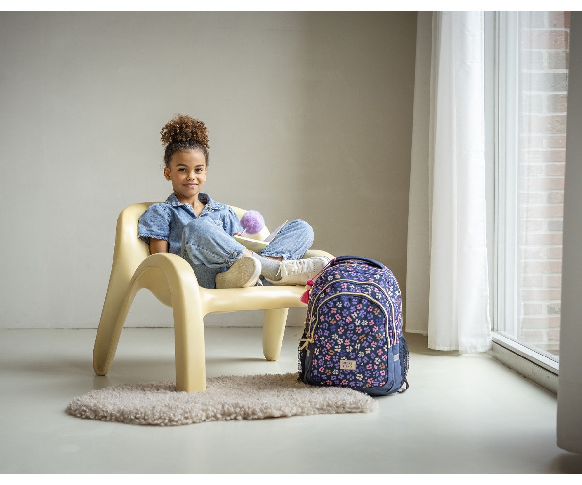 Mochila Escolar Milky Kiss Wildflower