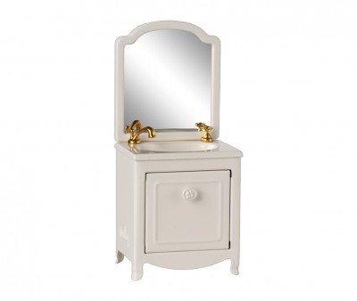 Lavabo Aparador con Espejo para Ratón Off White