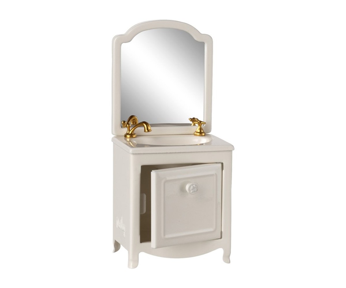 Lavabo Aparador con Espejo para Ratón Off White