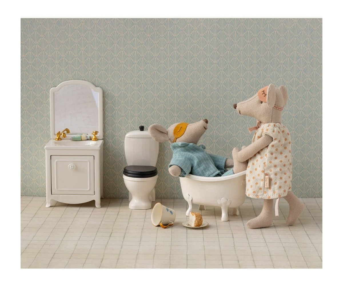 Lavabo Aparador con Espejo para Ratón Off White